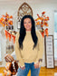 Tan Leopard Bow Decor Split Cuff
Contrast Trim Sweater