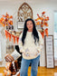 Beige Western Geo Pattern Patchwork
Hoodie with Kangaroo Pocket