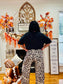 Khaki Leopard Wide Leg Cropped Pants