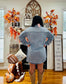 Beau Blue Chest Pocket Raw Hem Denim Loose Shirt Dress