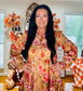Brown Vintage Floral Print Shirt Style Half Button Long Sleeve Ruffle Mini Dress